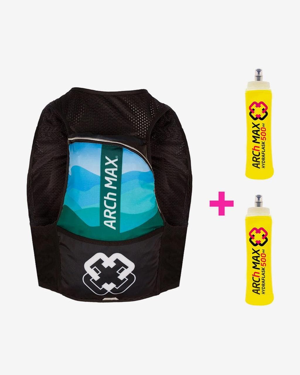 Gilet d'hydratation ARCh MAX 8L + 2 Soft Flask 500 ml bleu noir - S-M