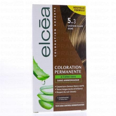 ELCEA Coloration permanente à l'aloé vera chatain clair doré 5.2