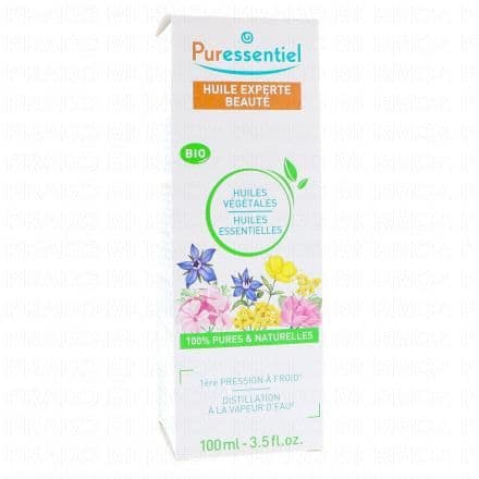 PURESSENTIEL Huile Experte Beauté – Huile végétale et essentielle Bio 100ml